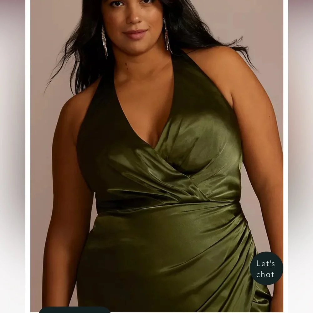 David’s Bridal Galina Signature Black Charmeuse Halter Dress - 22 - Picture 14 of 14